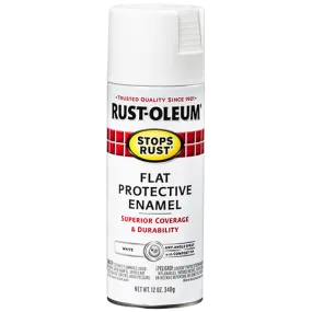 12 OZ Stops Rust Protective Enamel Spray Paint - Flat White