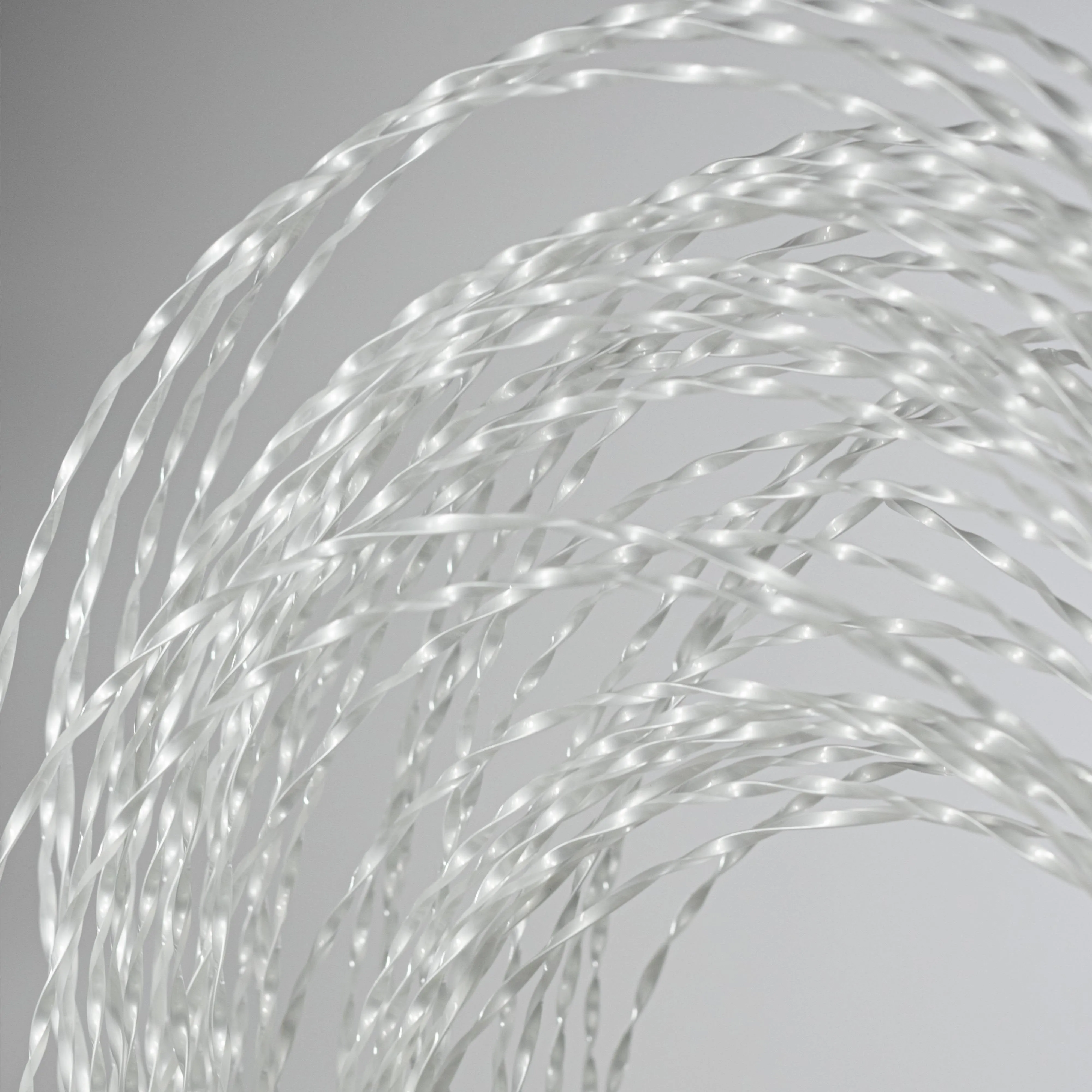 48" Twisted Grass Spray: White