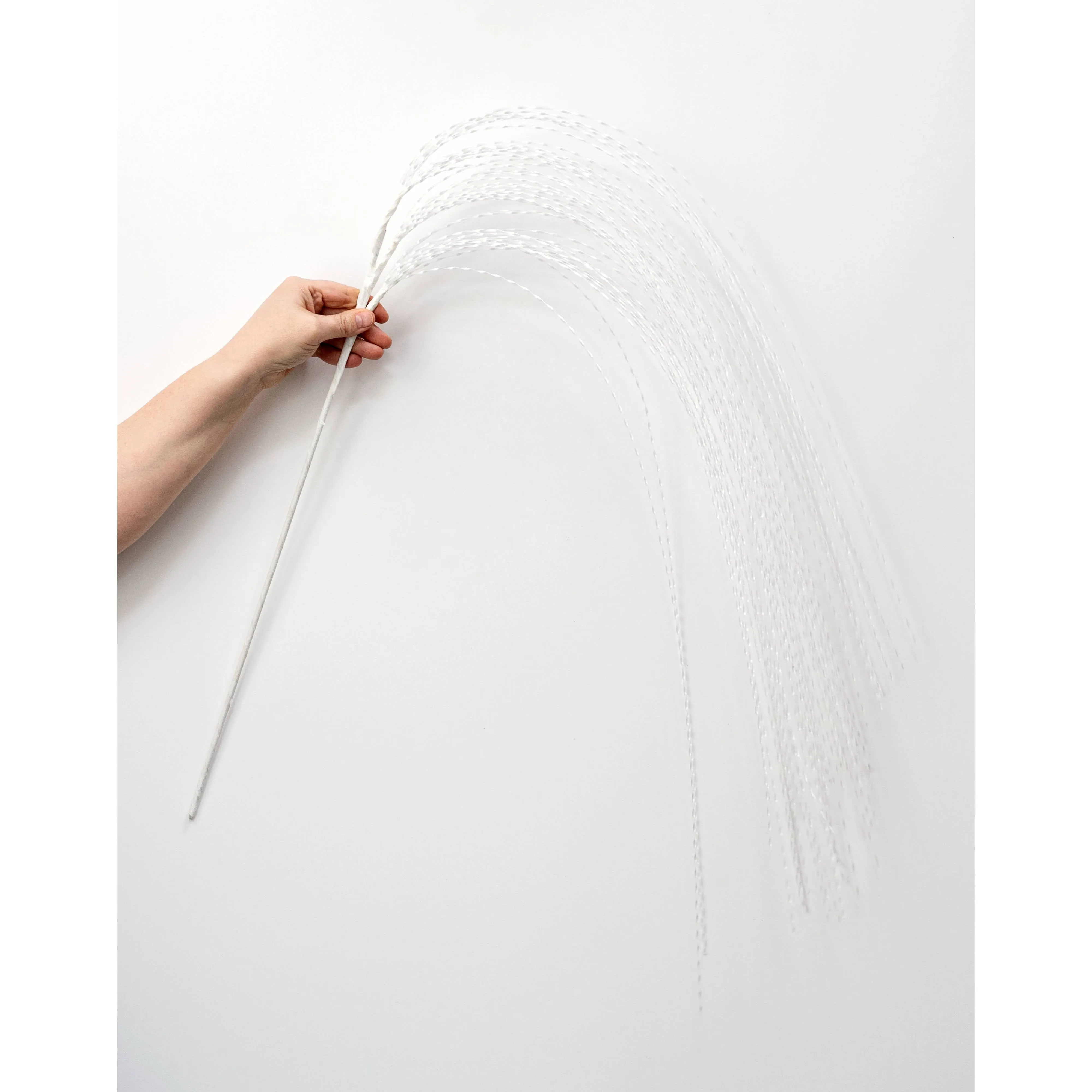 48" Twisted Grass Spray: White