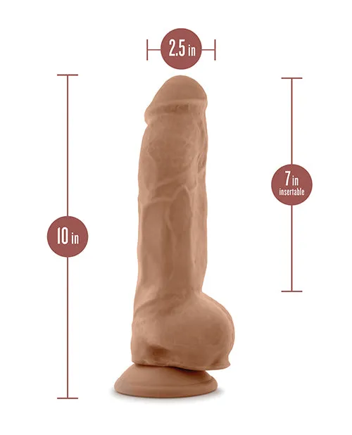Blush Au Natural 10" Big Boy Dildo with Balls - Mocha