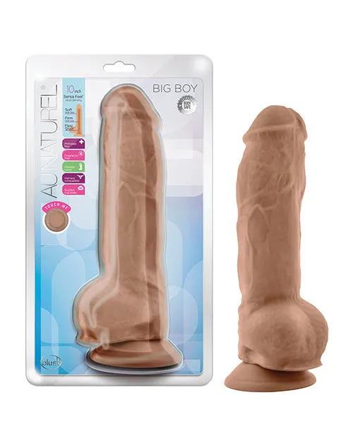 Blush Au Natural 10" Big Boy Dildo with Balls - Mocha