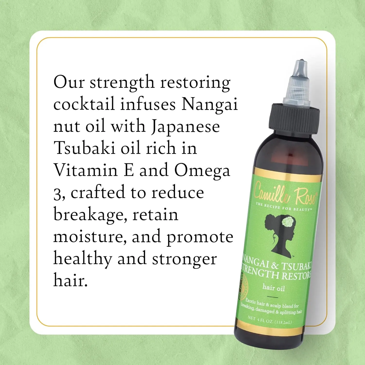 Camille Rose Naturals Nangai And Tsubaki Strength Restore Hair Oil 118.2ml