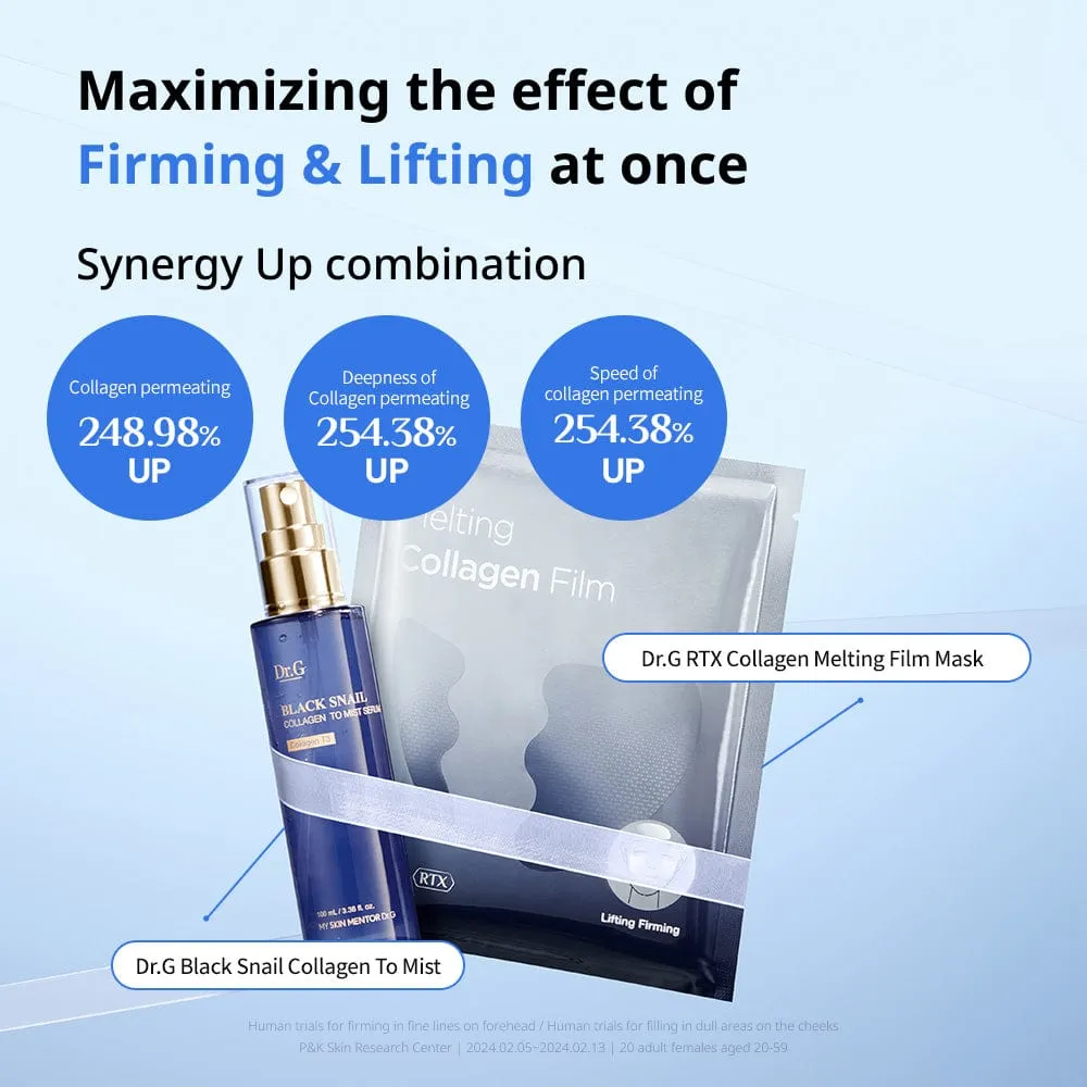 [EXCLUSIVE] DR.G RTX INTO MELTING COLLAGEN FILM (1BOX-5P)   DR.G BLACK SNAIL COLLAGEN TO MIST SERUM SET