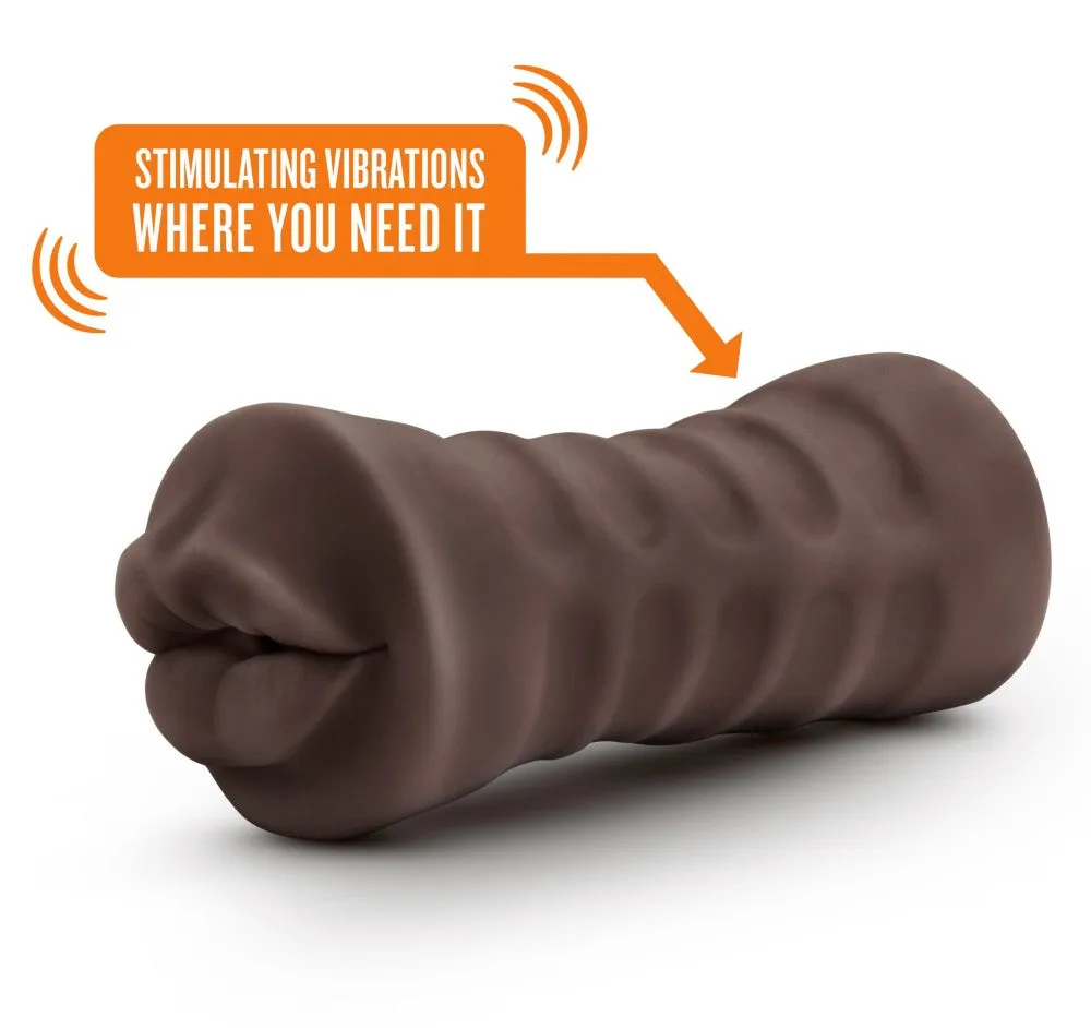 Hot Chocolate By Blush® | Renee Realistic Chocolate Vibrating Body Part Mouth Masturbator