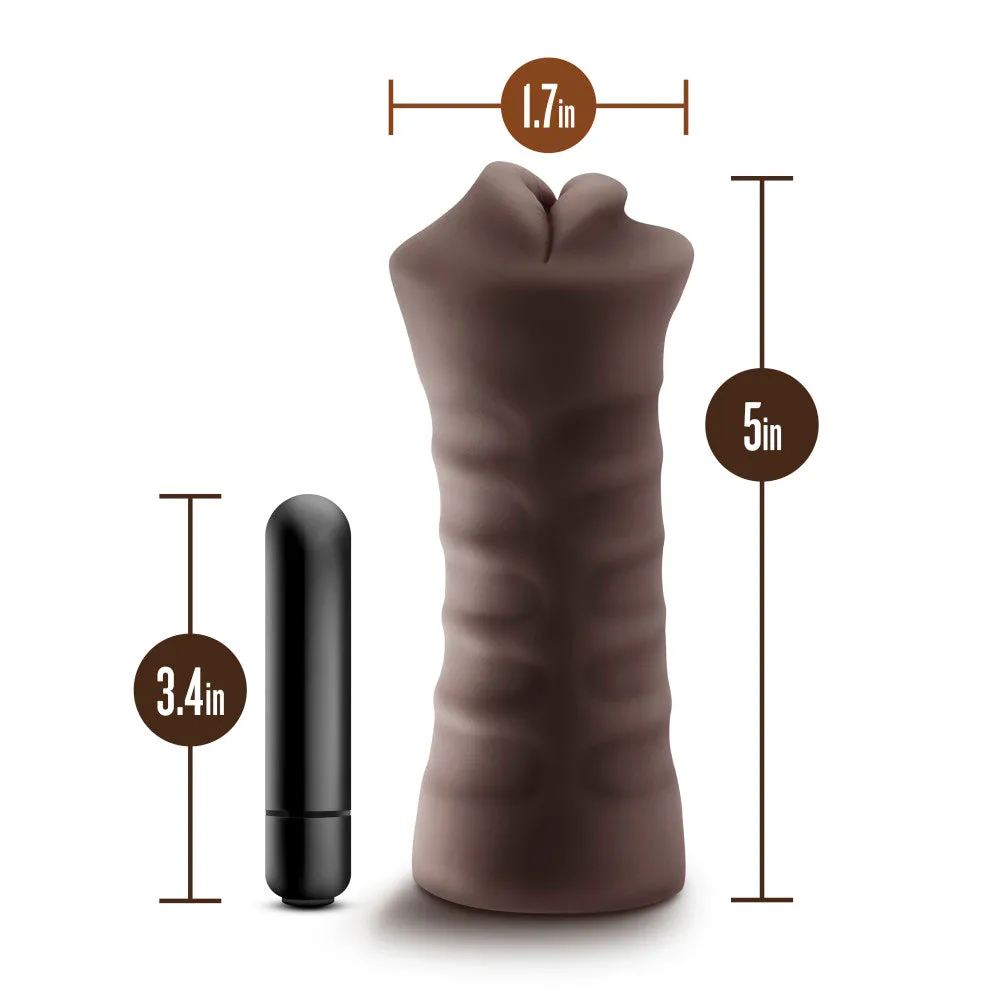 Hot Chocolate By Blush® | Renee Realistic Chocolate Vibrating Body Part Mouth Masturbator