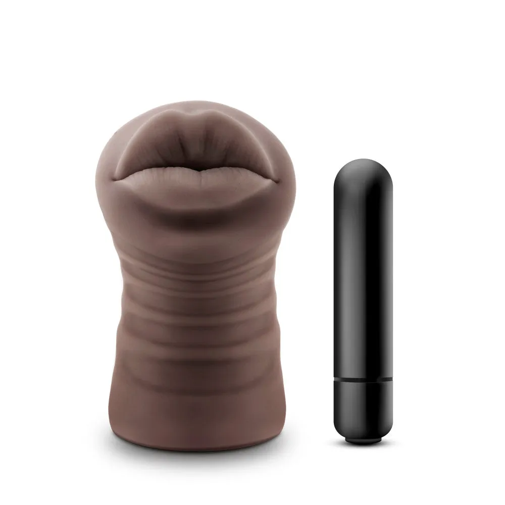 Hot Chocolate By Blush® | Renee Realistic Chocolate Vibrating Body Part Mouth Masturbator