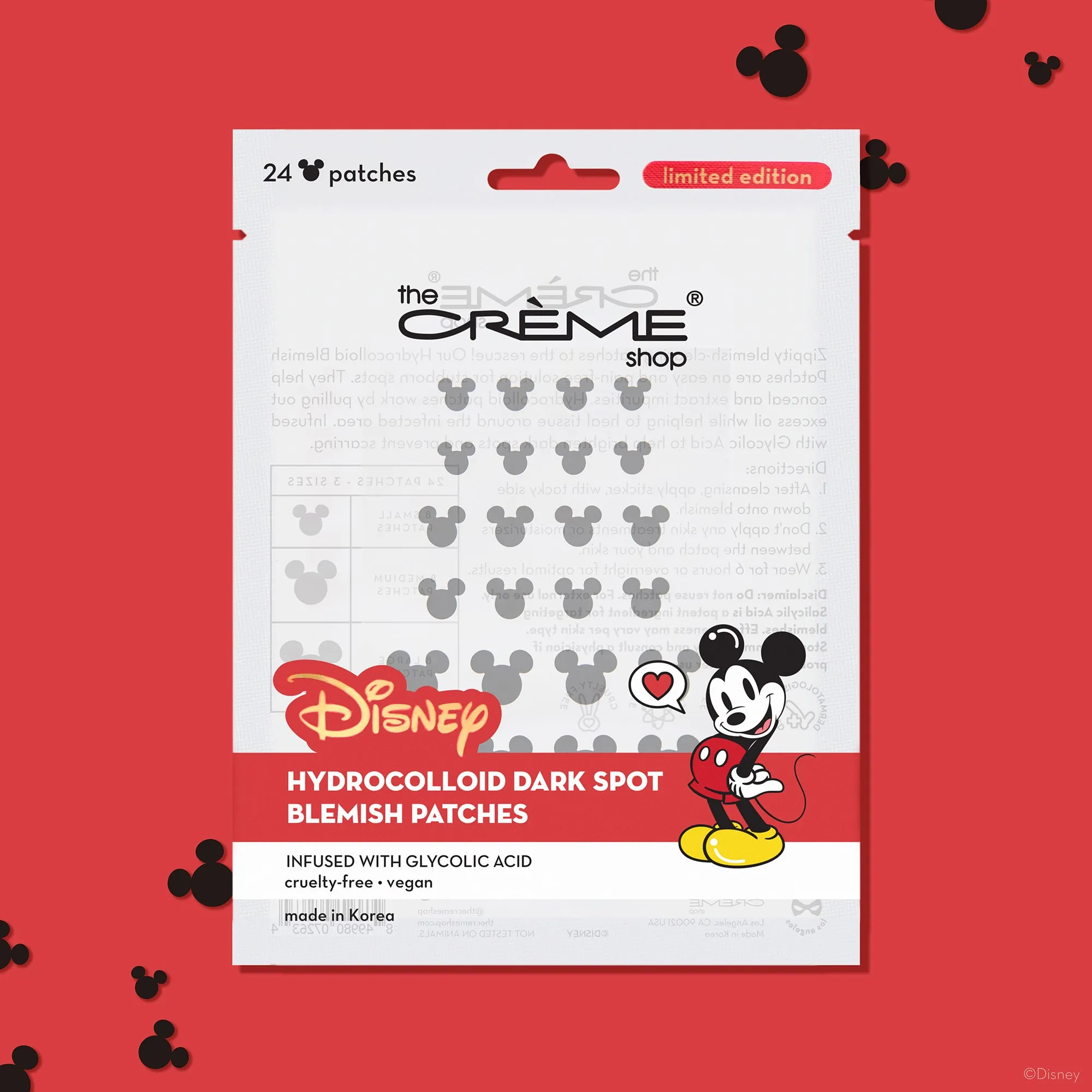 Mickey Mouse Hydrocolloid Acne Patches | Infused with Glycolic Acid